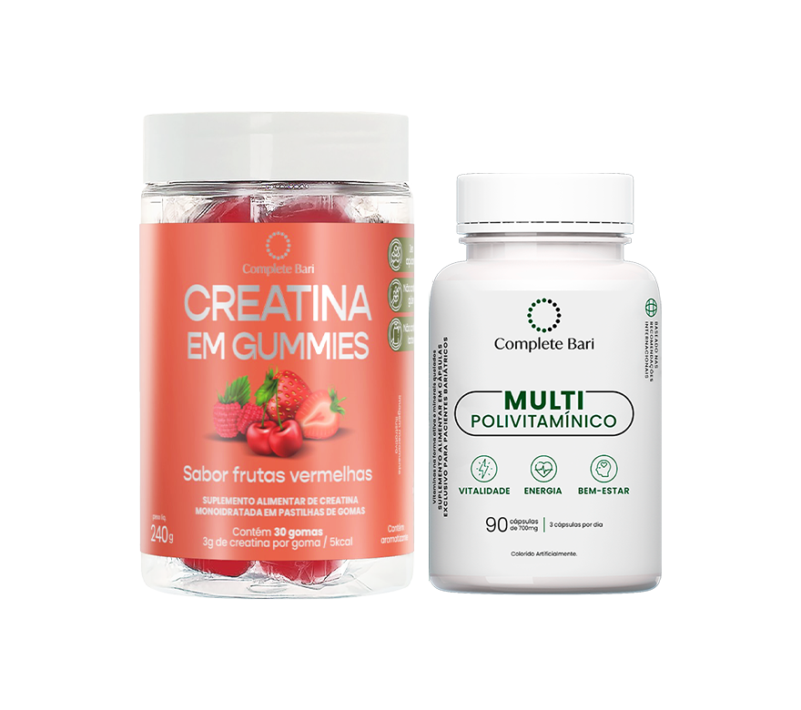 Kit Creatina em Gummies Frutas Vermelhas + Multivitamínico