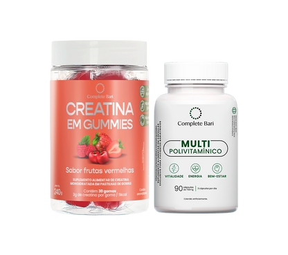 Kit Creatina em Gummies Frutas Vermelhas  + 1 Multivitamínico