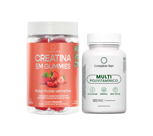 Kit Creatina em Gummies Frutas Vermelhas  + 1 Multivitamínico
