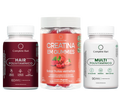 Kit Creatina em Gummies Frutas Vermelhas + Multivitamínico + Polivitamínico Cabelo e Unhas