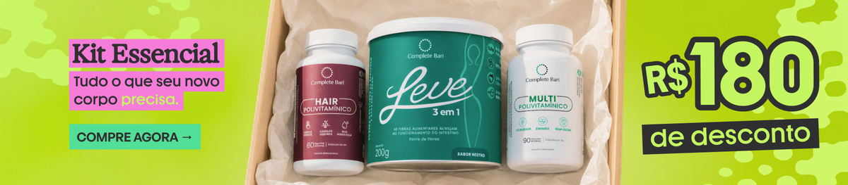 Kit Essencial com Polivitamínico Hair, Leve 3 em 1 e Multivitamínico, com R$ 180 de desconto