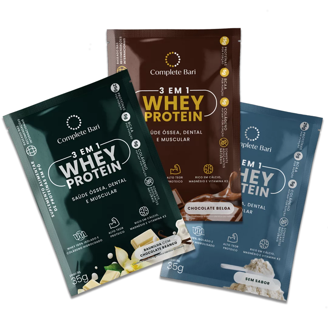 Kit 3 Sachês Complete Bari Whey - Sabores Mistos