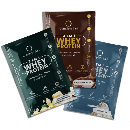 Kit 3 Sachês Complete Bari Whey - Sabores Mistos