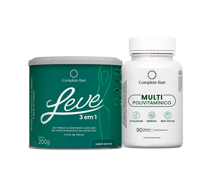 Kit 1 LEVE 3 em 1® Contra Reganho de Peso + 1 Multivitamínico Complete Bari