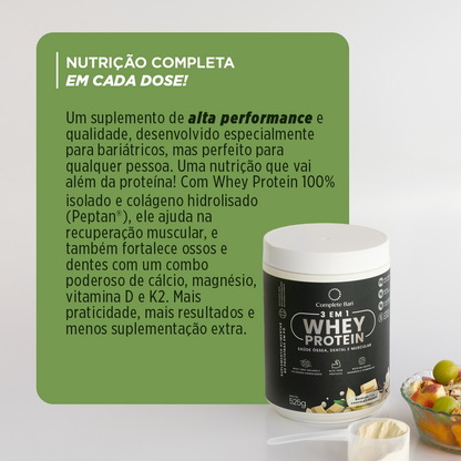 Whey Isolado 3 em 1 Baunilha com Chocolate 525gr Complete Bari