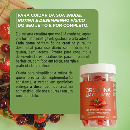 Kit Creatina em Gummies Frutas Vermelhas para 3 Meses
