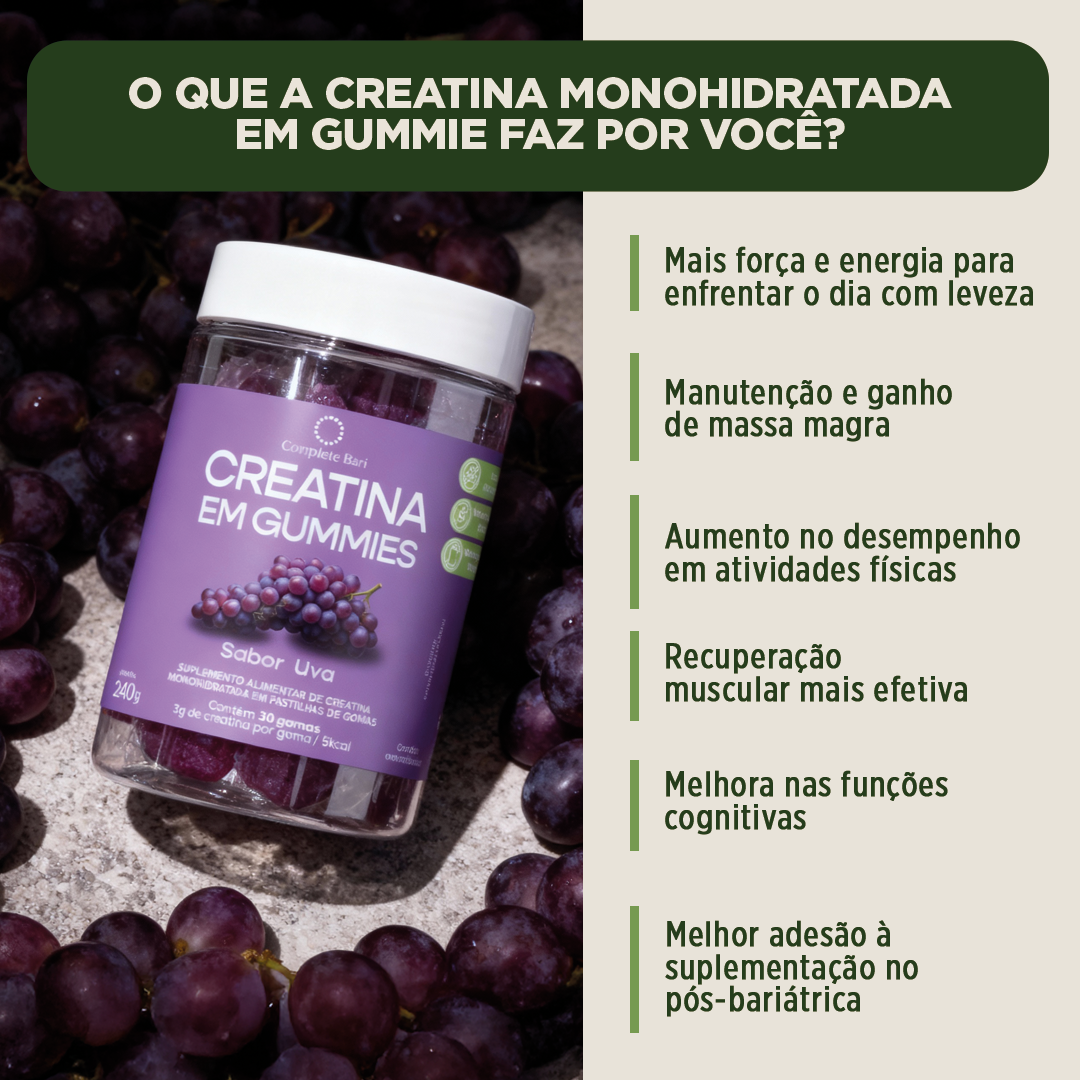 Creatina em Gummies Sabor Uva 3g
