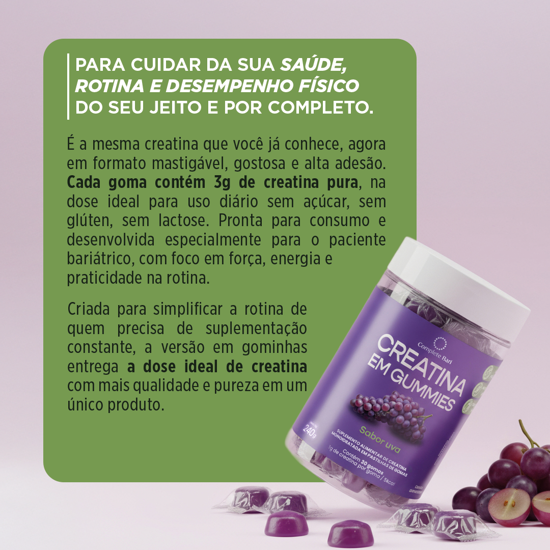 Kit 2 Creatina em Gummies Uva + Kit 2 Creatina em Gummies Frutas Vermelhas
