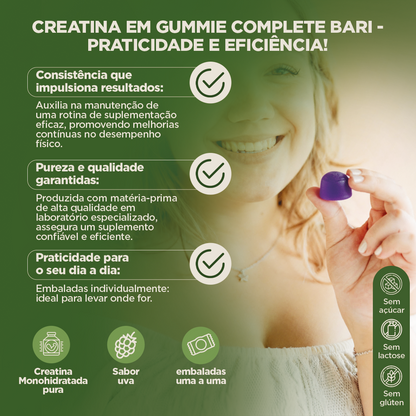 Creatina em Gummies Sabor Uva 3g