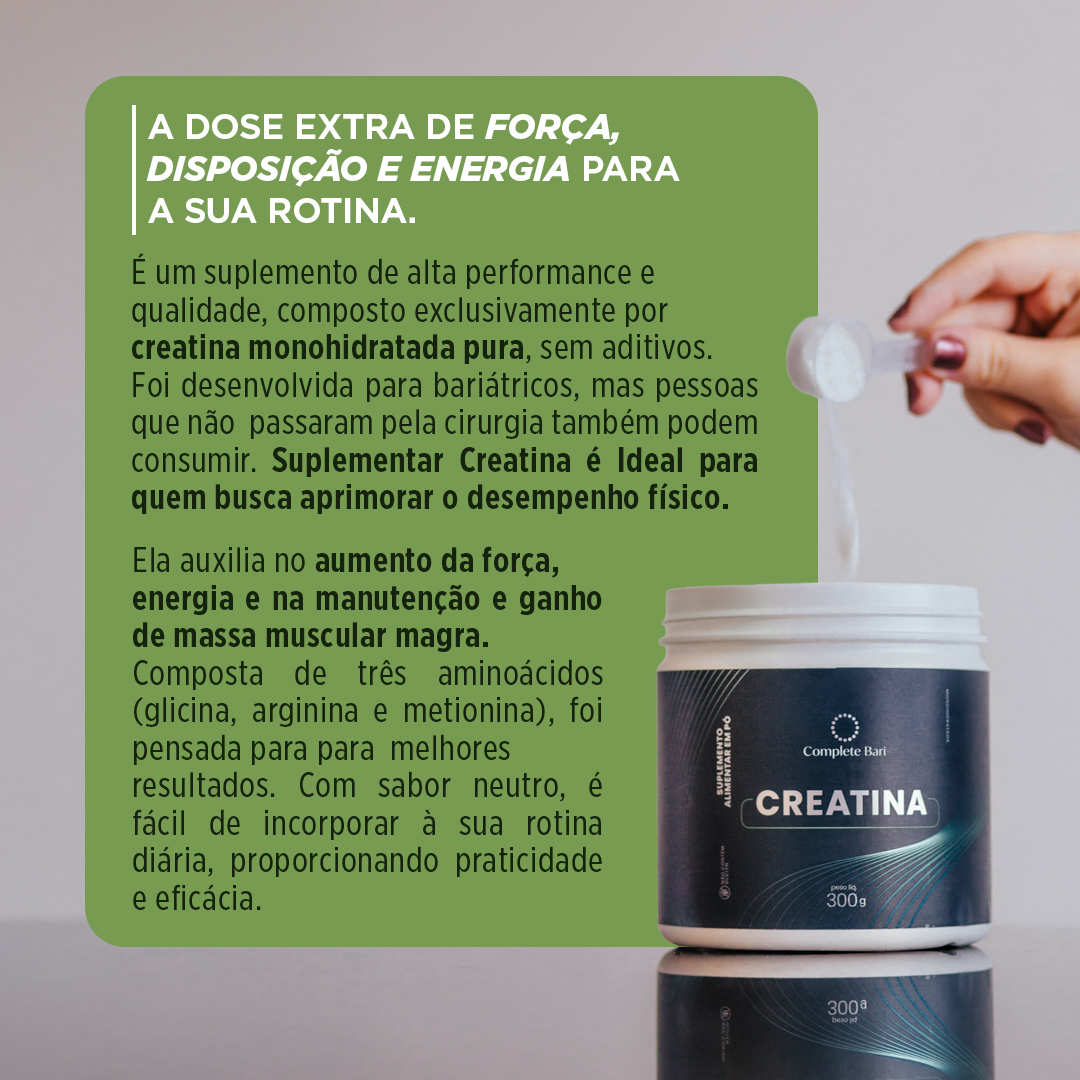 Creatina Monohidratada Pura 300gr Complete Bari
