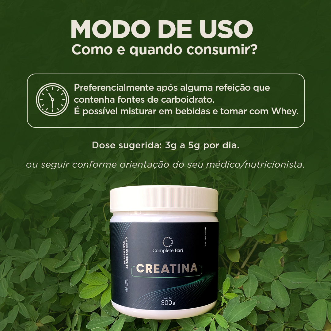 Creatina Monohidratada Pura 300gr Complete Bari