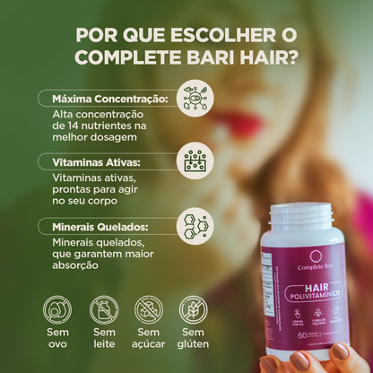 Polivitamínico Cabelos e Unhas Complete Bari Hair