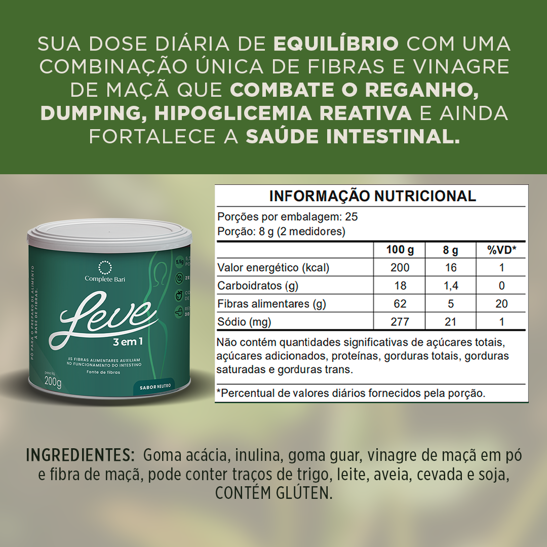 LEVE 3 em 1® – Contra Reganho de peso e Dumping