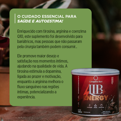 Lib + Energy Sabor Chocolate 180g Complete Bari - Tirosina Arginina CQ10.