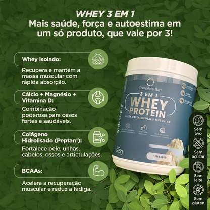 Whey Isolado 3 em 1 Neutro 525gr Complete Bari